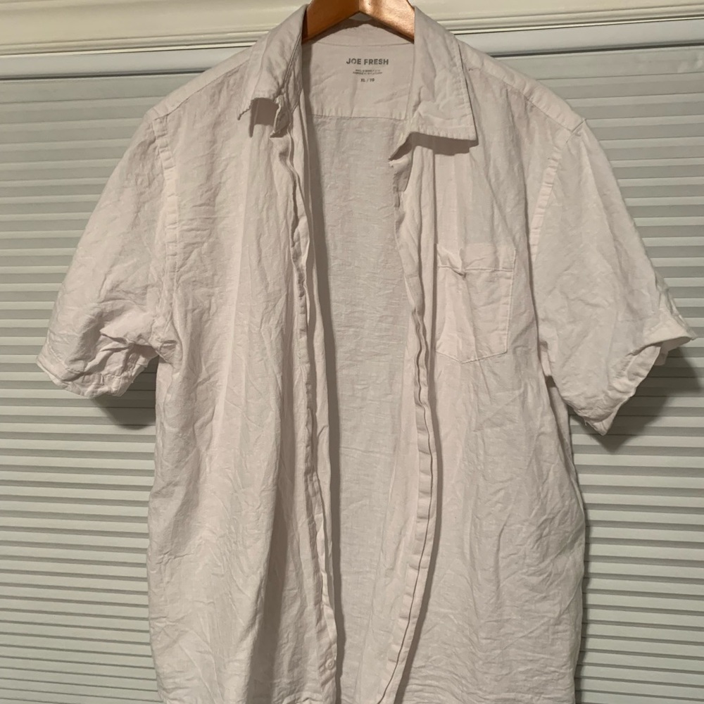 White XL Joe Fresh shot sleeve button up